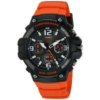 Casio Mens Heavy Duty Chronograph Quartz Stainless Steel and Resin Casual Watch, Color:Orange (Model: MCW100H-4AV)