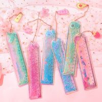 1 Pcs/lot Oil Flow Sand Bookmark Rulers Kawaii Laser Girl Drawing Template Lace Sewing Ruler Stationery Office School