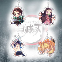 UNQIN การ์ตูน Kamado Nezuko ญี่ปุ่นอะนิเมะ Kamado Tanjirirou โคมไฟอะคริลิกของเล่นของขวัญเด็ก Kimetsu No Yaiba พวงกุญแจปีศาจฆ่ากระเป๋าพวงกุญแจของตกแต่ง