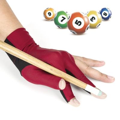 1PCS Spandex Snooker Billiard Left Hand Three Fingers Snooker Billiard Glove Elasticity Billiard Training Gloves Accessories