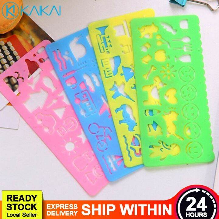 🔥 DURABLE 🔥 4 In 1 Drawing Ruler Set Flexible DIY Art Craft Tool Kids