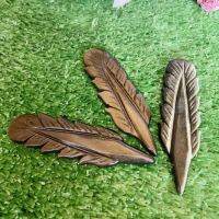 10-11ซม. Natural Gold Obsidian อัญมณีแกะสลัก Angel Feather แกะสลัก Healing Stones Decor ของขวัญคริสตัลควอตซ์ธรรมชาติ1Pcs