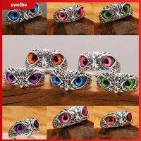 EWELLBE ปีศาจ Retro Animal Style ของขวัญ Owl Eye Vintage Ring Open Adjustable Statement Ring