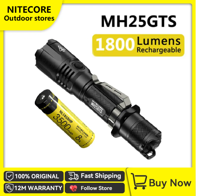 Nitecore Mh25gts Flashlight Cree Xhp35 Hd Led 1800 Lumens Usb Charging