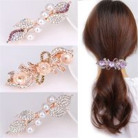 Fashion Imitation Hairpins for Luxury Rhinestone Horsetail Hairclips Barrettes Hair Accessories