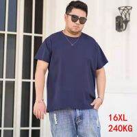 ผู้ชายขนาดใหญ่16xl 240กิโลกรัมเสื้อยืด15xl 10xl 11xl 12xl ฤดูร้อนแขนสั้นคอกลมหลวมสบายๆสีดำสีเทาสีขาวสีแดงบิ๊กด้านบน