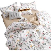 ♕﹊™ Cadar Patchwork Bedding Set Fashion Colorful Flower Floral Pattern Quilt Cover with Bedsheet Pillowcase Super Soft Bed Cover Single