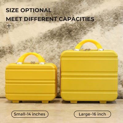 14  Suitcase Case Waterproof with Sandwich Zipper Bag Kids Luggage Beauty Case Aluminum Luggage PC Material Durable Foot Post