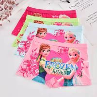 (TER)4Pcs  Anna Elsa Princess Girls Kids Panties Cartoon Cute Pink Teen Underwear Summer Modal Shorts Kids Boxers Baby Clothing