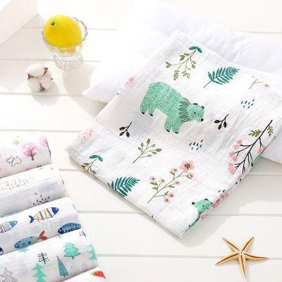 Muslin Blankets Cotton Baby Swaddles Soft Newborn Bath Towel Gauze Infant Swaddling Wraps Sleepsack Stroller Cover Birth Gifts