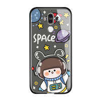 UCUC แก้วเคสโทรศัพท์ Huawei Mate 9เด็กผู้หญิงการ์ตูนแมวหมีเปลือย NASA Galaxy Glossy กระจกเทมเปอร์กลับนุ่มขอบเคสใส่โทรศัพท์