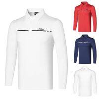 J.LINDEBERG DESCENTE FootJoy ANEW Mizuno Callaway1№✜⊙ เสื้อกอล์ฟผู้ชายแขนยาวกีฬากลางแจ้งครีมกันแดดระบายอากาศเข้ารูปพอดีเสื้อยืดเสื้อโปโลเสื้อกอล์ฟผู้ชาย