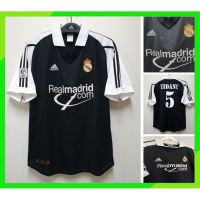 ✺☇ เสื้อกีฬาแขนสั้น ลายทีมชาติฟุตบอล Real Madrid Away 01 02 2001 2002 ไซซ์ S - XXL สไตล์เรโทร สําหรับผู้ชาย