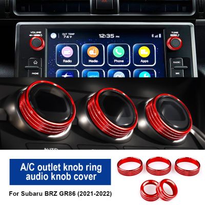 AC Adjustment Knob Covers For Subaru BRZ GR86 2021 2022 AC Switch Rings Navigation Audio Knob Cover Interior Accessories Trim
