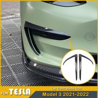 【YF】 2022 New Car Front Blade Trim For Tesla Model 3 2021 Accessories Carbon Fiber ABS Black Matte White  Model3 Three