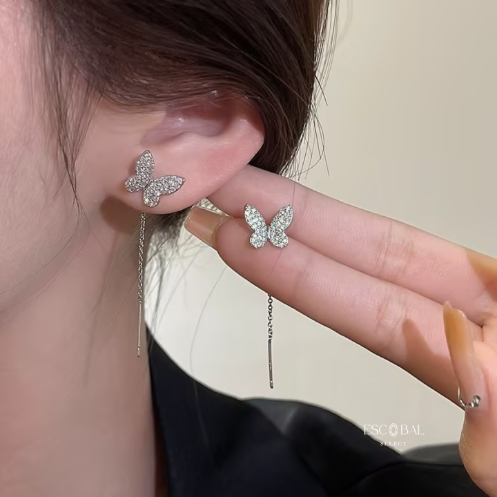 escobal-ต่างหูเงินแท้-butterfly-ear-wire-จี้เพชร-moissanite-ต่างหูเพชร-ต่างหูแฟชั่น-ตุ้มหูเงินแท้-ต่างหูเกาหลี-ตุ้มหูเพช