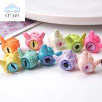 OXTRWZ 10 pcs Color Cartoon Evil Eyes ลูกปัดตาข้างเดียว Rotundity ลูกปัดเจาะรู เหมือนจริงจริง คาวาอิ สร้อยคอตกแต่ง DIY สำหรับสัตว์เลี้ยง