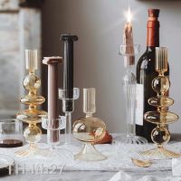 2023☑ Glass Candle Holder Decoration Candlestick Accessories Wedding