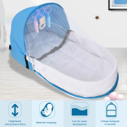 Newkits Baby Travel Cot With Mosquito Net And Awning Portable Baby Cot
