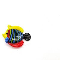 NEW Custom Hand Blown Floating Glass Stripe Tropical Fish Miniature Glass Figurine Pendant Aquarium Decoration Sea Animal Statue