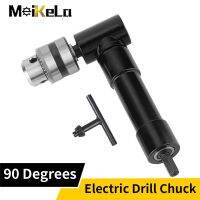 Meikela 90 Degree Electric Drill Right Angle Bender Extension Fitting Conversion Angle Drill Three Jaw Chuck Conversion Head