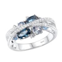 5-11 Zircon Inlaid Shaped Creative New Sea With For Diamond Size Gift Blue Fashion X Women