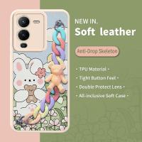 high-grade Anti-fall Phone Case For VIVO S15 5G imitation leather cute protective case Back Cover Solid color for girl