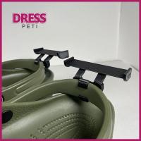 ชุดเดรส PETI ของตกแต่งสำหรับรองเท้าแตะมีรู Aksesoris Sepatu แบบ DIY คลิปตกแต่งรองเท้าแบบ Croco คลิปตกแต่งหางรองเท้าแตะแบบกลัดประดับหัวเข็มขัด