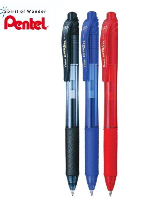 pentel-ปากกาเจล-energel-bl107ขนาด-0-7มม-ราคาต่อ-1-ด้าม-มี-ให้เลือก-3-สี-น้ำเงิน-แดง-ดำ