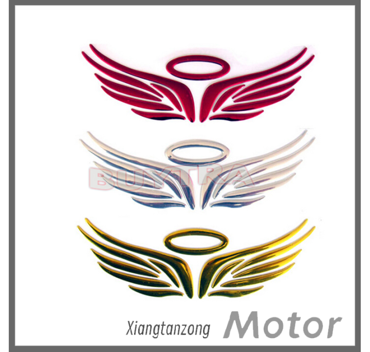 xiangtanzong-โลโก้รถบรรทุกออโต้ปีกนางฟ้า3มิติสติ๊กเกอร์ตกแต่งตรารถยนต์3สี