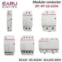 2P/4P 16A-100A AC110V 220/230V DC12V/24V 50/60Hz Din Rail Household AC Modular Contactor Switch Controller DIY Smart Home Hotel