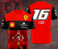 F1 Scuderia (สต็อกเพียงพอ) Ferrari2023 Signature 3D T-Shirt 56คุณภาพสูง size:S-5XL