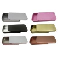 Metal Rectangular Empty Mini Tin Box Bins Jar Hinged Portable Containers Small Storage Tinplate Push Organizer Candy Pill Cases Storage Boxes