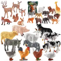 Realistic Animal Model Simulated Poultry Figurines Miniatures Farm Dog Duck Cock Models Education Toys For Children Kids Gifts