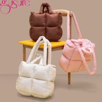 Gusure Winter Women Space Cotton กระเป๋าสตางค์และกระเป๋าถือ Casual Lady กระเป๋าสะพายแฟชั่น Puffy Down Shopper Tote