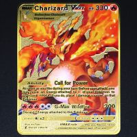 Pokemon Super Card โลหะสีทอง,ภาษาอังกฤษสเปน Charizard Pikachu Mewtwo VSTAR VAMX GX Battle หายากชุดสะสมจำกัดการ์ดเทรดเกมไพ่