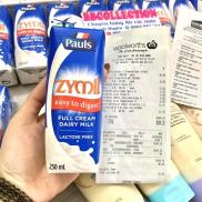 Sữa tươi Pauls Úc, Lốc 3 hộp 250ml Full Cream Free Lactose cho trẻ bất