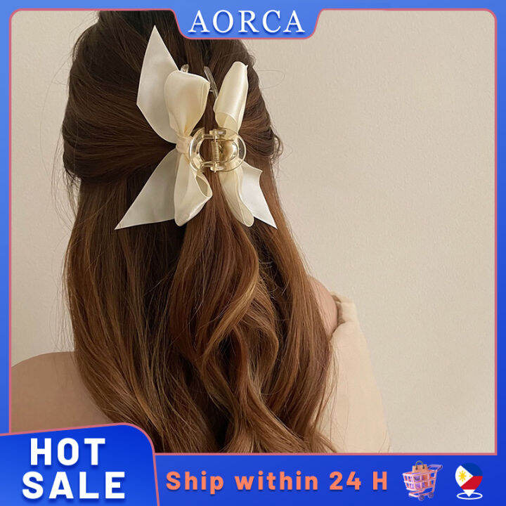 Korean Style Exquisite Bow Hairpin Simple Women Korea Elegant Long Bow