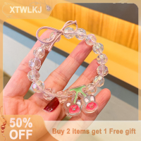 【XTWLKJ】 สร้อยข้อมือลูกปัดคริสตัลสไตล์เกาหลีสีสันสดใสสร้อยข้อมือลูกปัดแบบเชือกยางยืดเครื่องประดับผู้หญิง