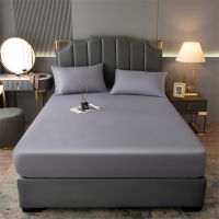 【CW】 Cotton Fitted Cover Sheet With Elastic Bands Mattress Color King Size Bed