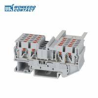 【HOT】 10Pcs PT2.5-QU Push-In 4-Conductor Strip Plug 2.5 QUATTRO Wire Electrical Din Rail Terminal 2.5-QU