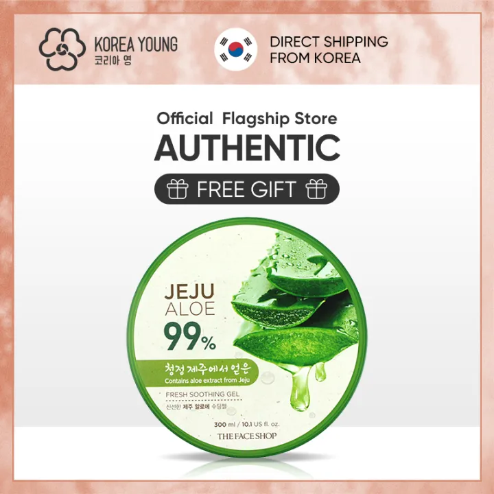 The Face Shop Jeju Aloe Fresh Soothing Gel 300 Ml – Mit 99% Aloe Vera Für Beruhigte & Erfrischte Haut