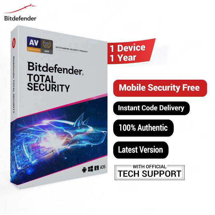 Bitdefender Total Security 1 Device 1 Year Antivirus 2023 | Lazada