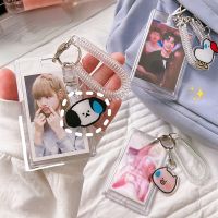 3 Inch Acrylic Photocard Holder Kpop Transparent Album Photo Card Kawaii ID Holder Pendant Keychain School Stationery