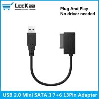 [LUNA electronic accessories] USB To SATA Adapter SATA To USB2.0 To Sata 6P 7P 13 Pin Adapter Converter Cable CD DVD Rom Slimline Drive For PC Laptop Notebook