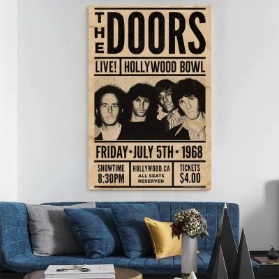 The Doors Live At Hollywood Bowl Jim Morrison Classic Rock Music Canvas Wall Art Print Modern Family bedroom Decor Posters