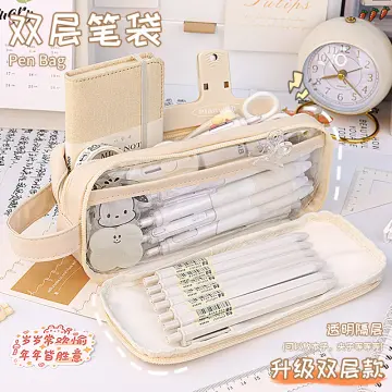 Large Pencil Pouch for Women Aesthetic Pencil Case Clear Pencil Box Pencil  Bags