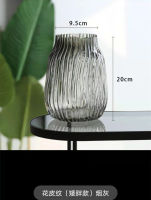 European Creative Vases Wave Gray Transparent Thicken Glass water lily rich bamboo flower vase home living room flower Bottles