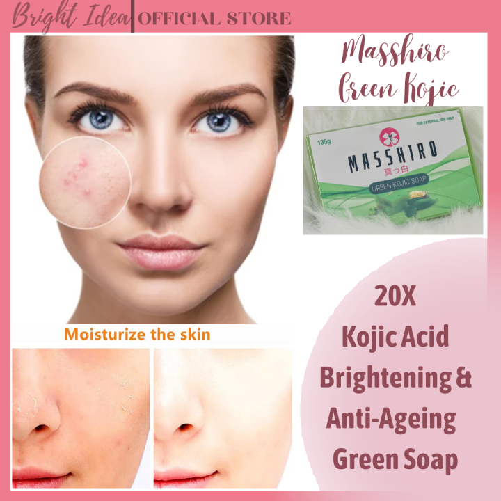 GREEN KOJIC SOAP Whitening soap for face and body effective just 3 days