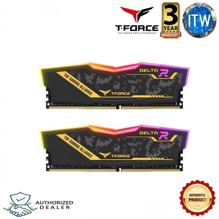 Teamgroup T Force Delta Tuf Gaming Alliance Rgb Ddr4 16gb 8gbx2 3200mhz Desktop Memory Ram